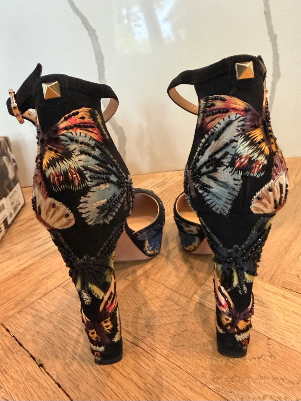 Valentino butterfly embroidered platforms